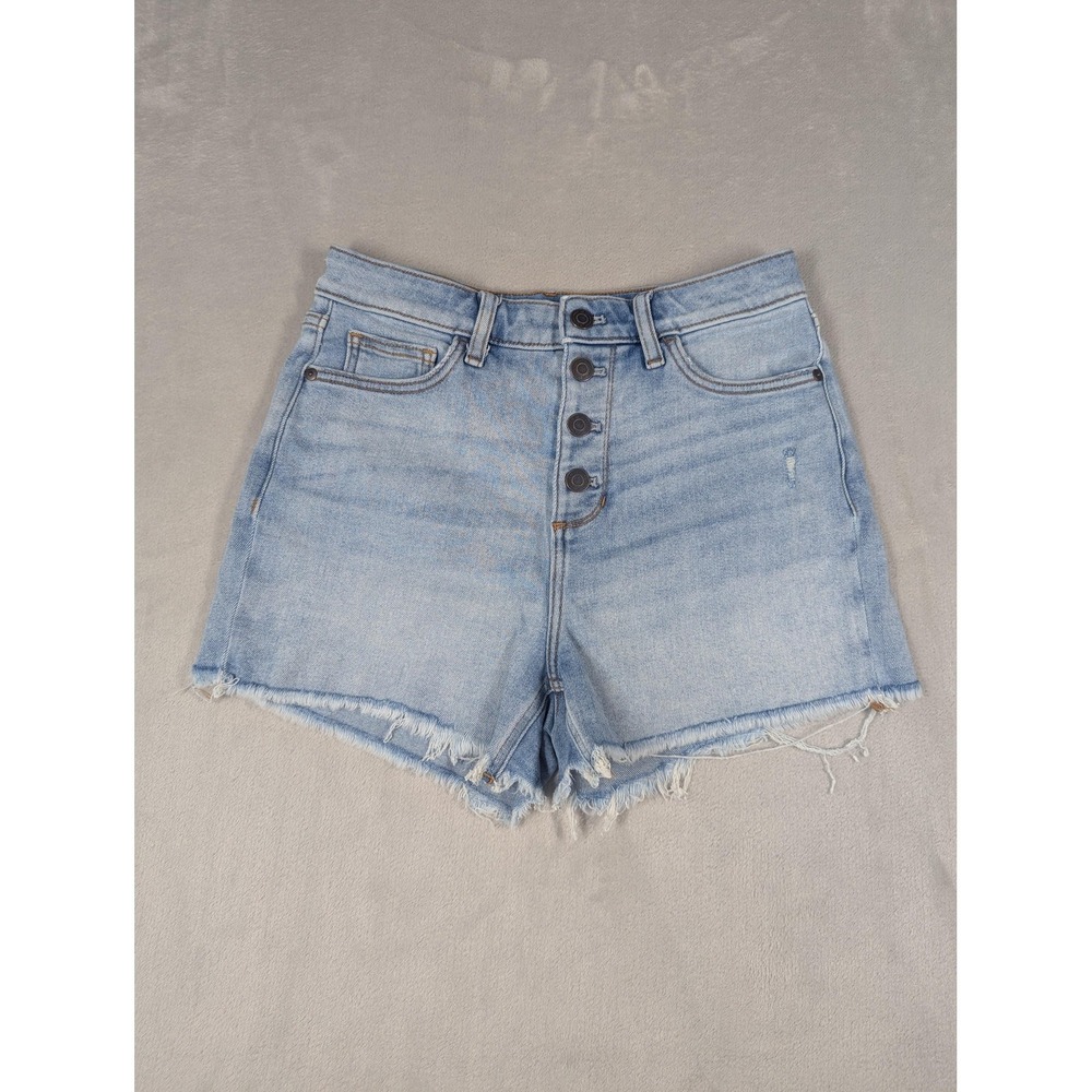 LC Lauren Conrad Denim Shorts Womens 6 Blue High Rise Cutoff Frayed Hem